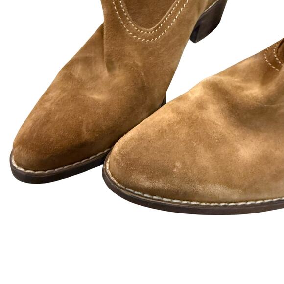 Madewell Brown Suede Leather Pull-On Western Cowgirl Ankle Boots Size 8 - Picture 3 of 7